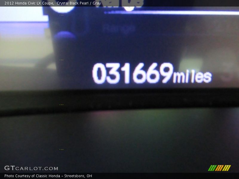 Crystal Black Pearl / Gray 2012 Honda Civic LX Coupe