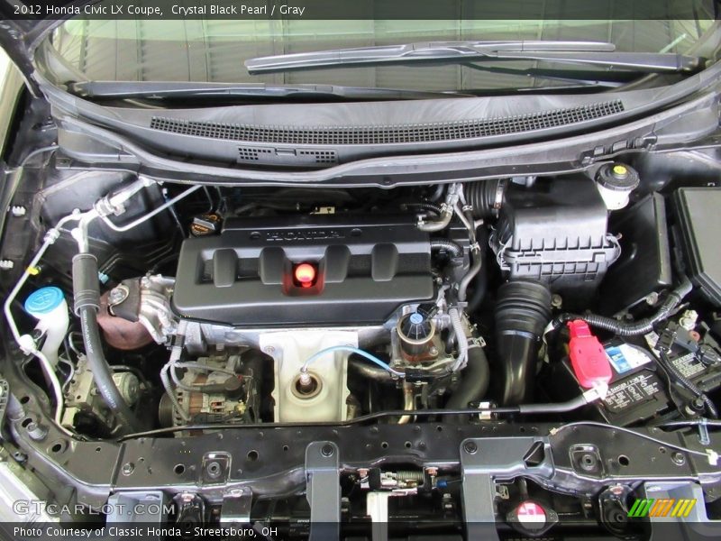 Crystal Black Pearl / Gray 2012 Honda Civic LX Coupe