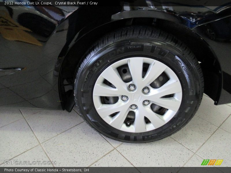 Crystal Black Pearl / Gray 2012 Honda Civic LX Coupe