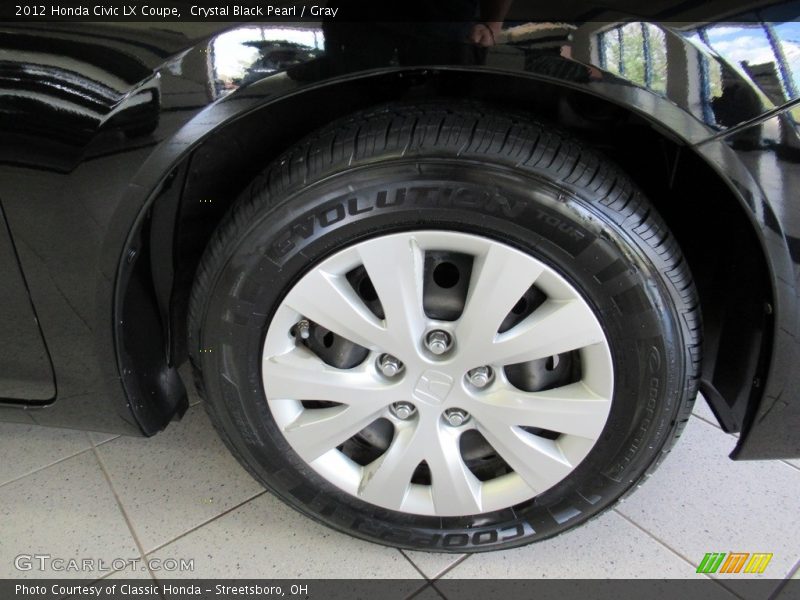 Crystal Black Pearl / Gray 2012 Honda Civic LX Coupe