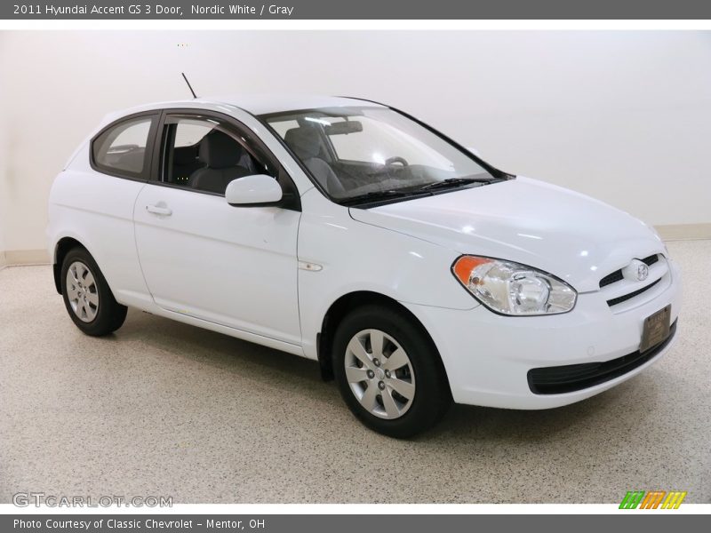 Nordic White / Gray 2011 Hyundai Accent GS 3 Door