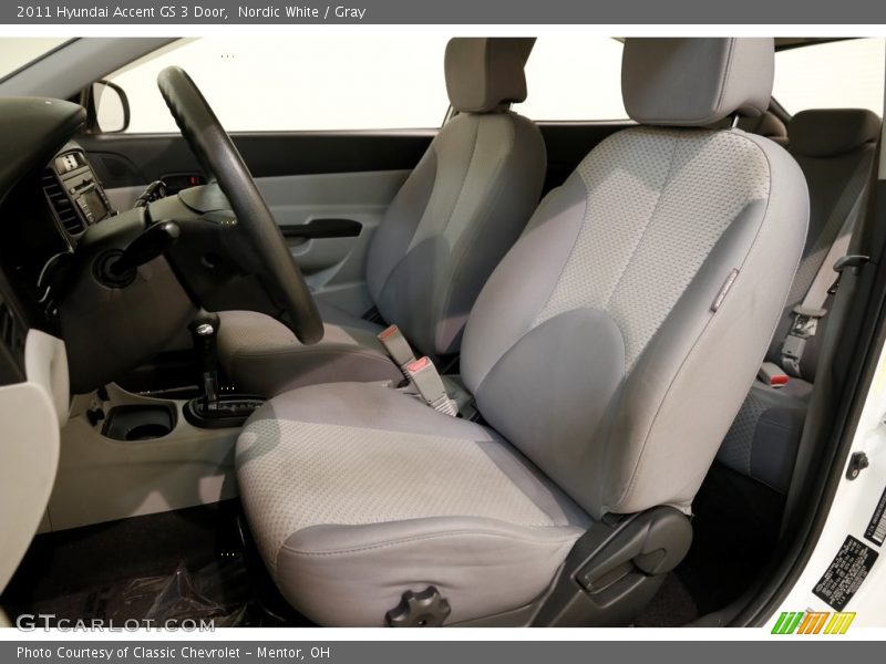 Nordic White / Gray 2011 Hyundai Accent GS 3 Door