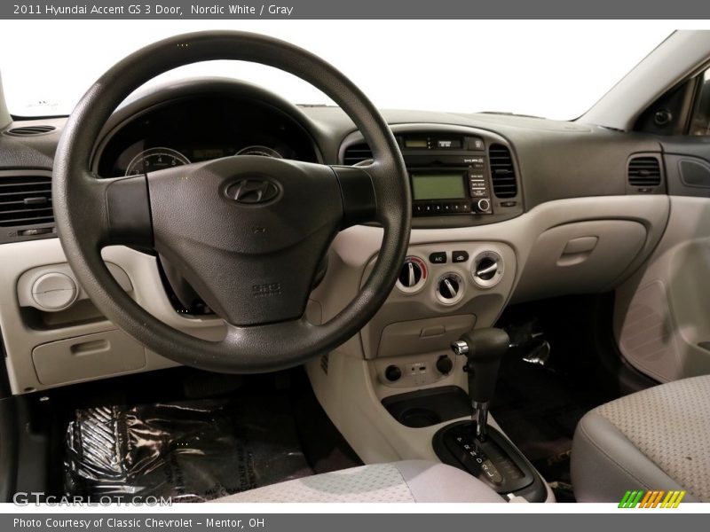 Nordic White / Gray 2011 Hyundai Accent GS 3 Door