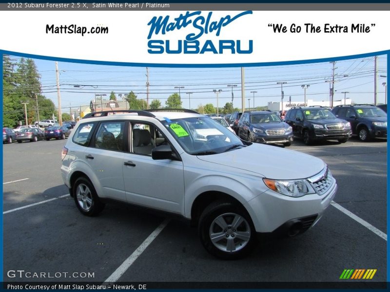 Satin White Pearl / Platinum 2012 Subaru Forester 2.5 X