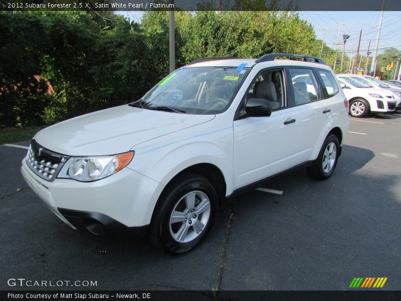 Satin White Pearl / Platinum 2012 Subaru Forester 2.5 X