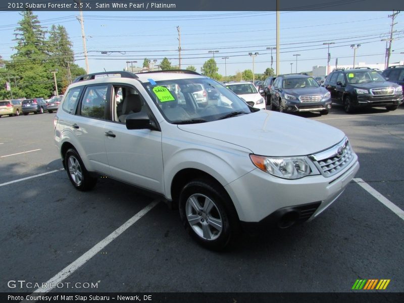 Satin White Pearl / Platinum 2012 Subaru Forester 2.5 X