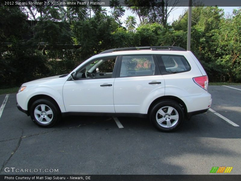 Satin White Pearl / Platinum 2012 Subaru Forester 2.5 X