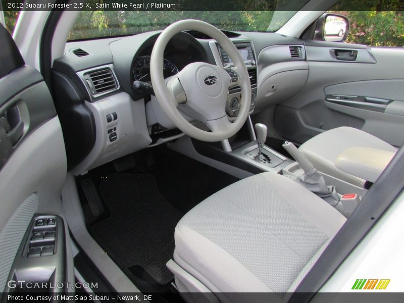 Satin White Pearl / Platinum 2012 Subaru Forester 2.5 X