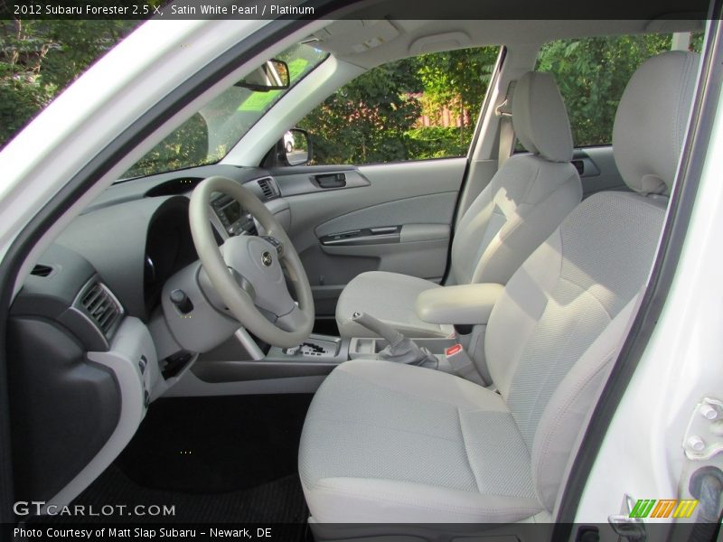 Satin White Pearl / Platinum 2012 Subaru Forester 2.5 X