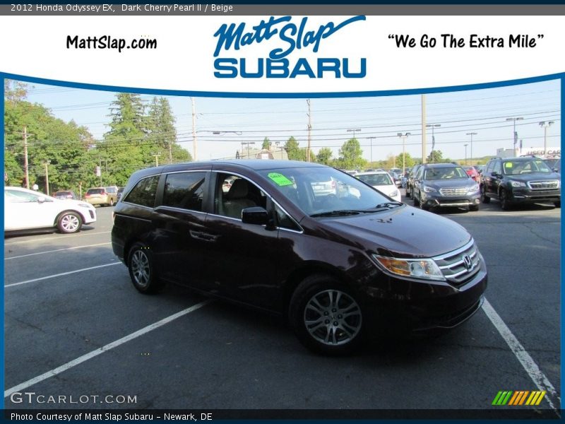 Dark Cherry Pearl II / Beige 2012 Honda Odyssey EX