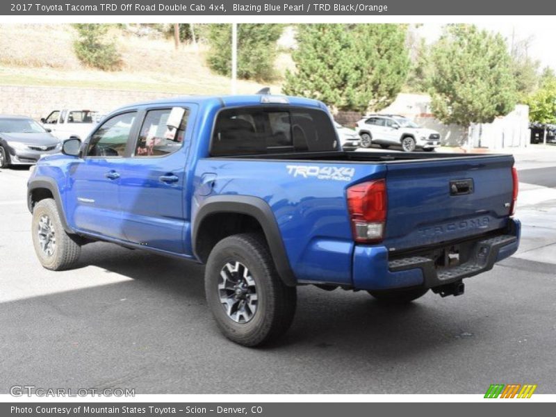Blazing Blue Pearl / TRD Black/Orange 2017 Toyota Tacoma TRD Off Road Double Cab 4x4