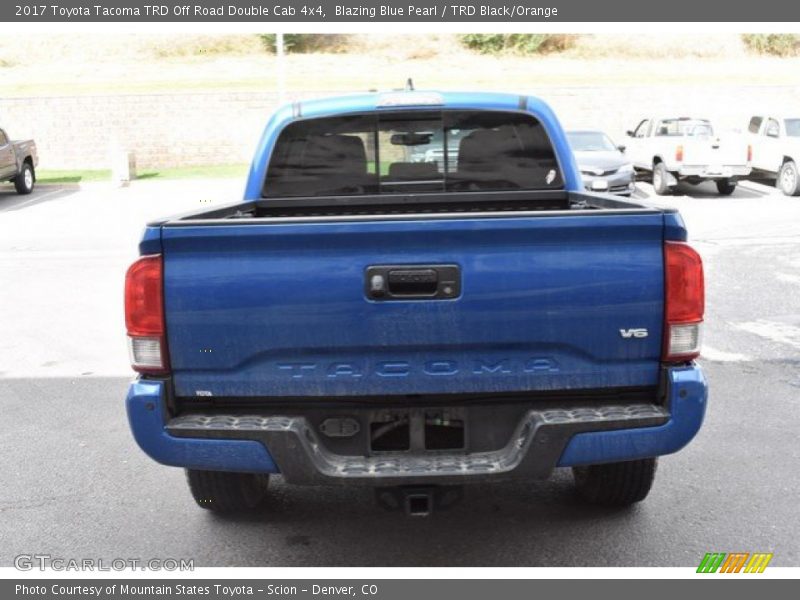 Blazing Blue Pearl / TRD Black/Orange 2017 Toyota Tacoma TRD Off Road Double Cab 4x4