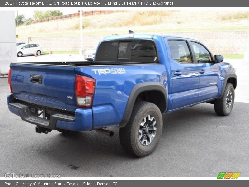 Blazing Blue Pearl / TRD Black/Orange 2017 Toyota Tacoma TRD Off Road Double Cab 4x4