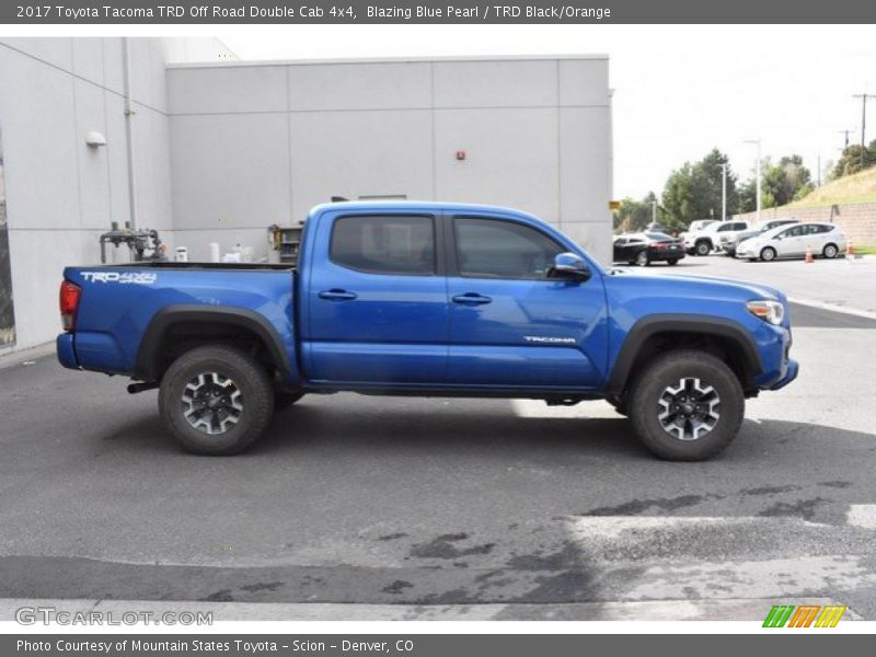 Blazing Blue Pearl / TRD Black/Orange 2017 Toyota Tacoma TRD Off Road Double Cab 4x4
