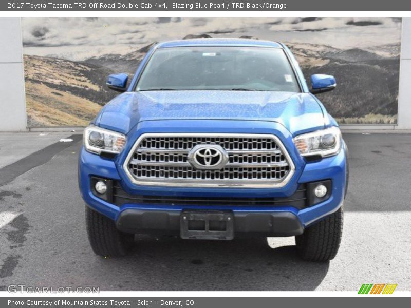 Blazing Blue Pearl / TRD Black/Orange 2017 Toyota Tacoma TRD Off Road Double Cab 4x4