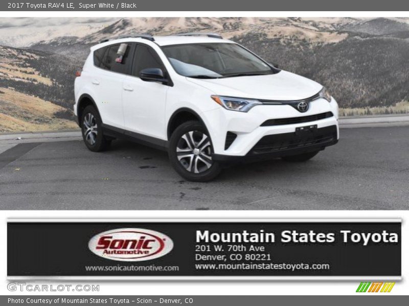 Super White / Black 2017 Toyota RAV4 LE