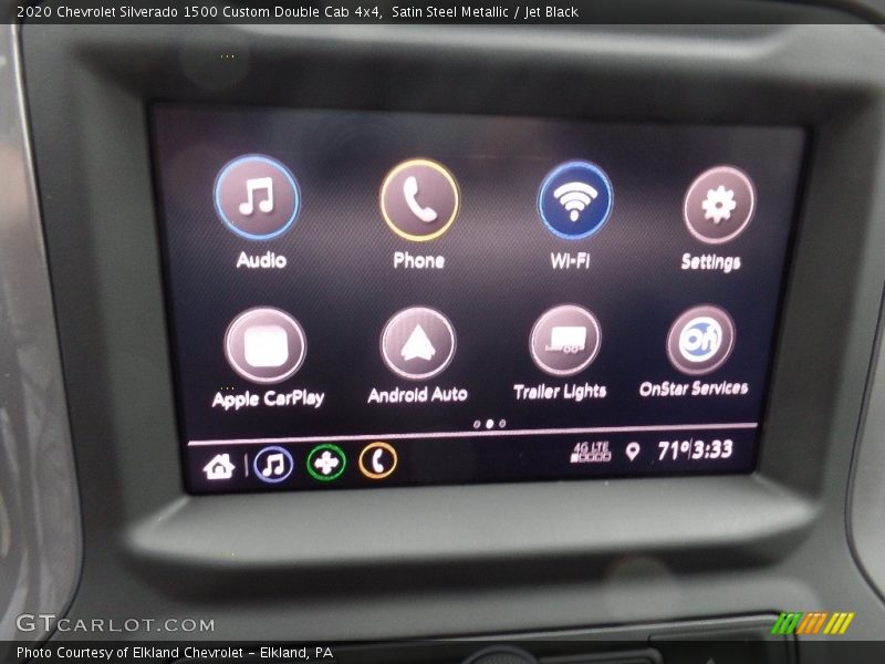 Satin Steel Metallic / Jet Black 2020 Chevrolet Silverado 1500 Custom Double Cab 4x4