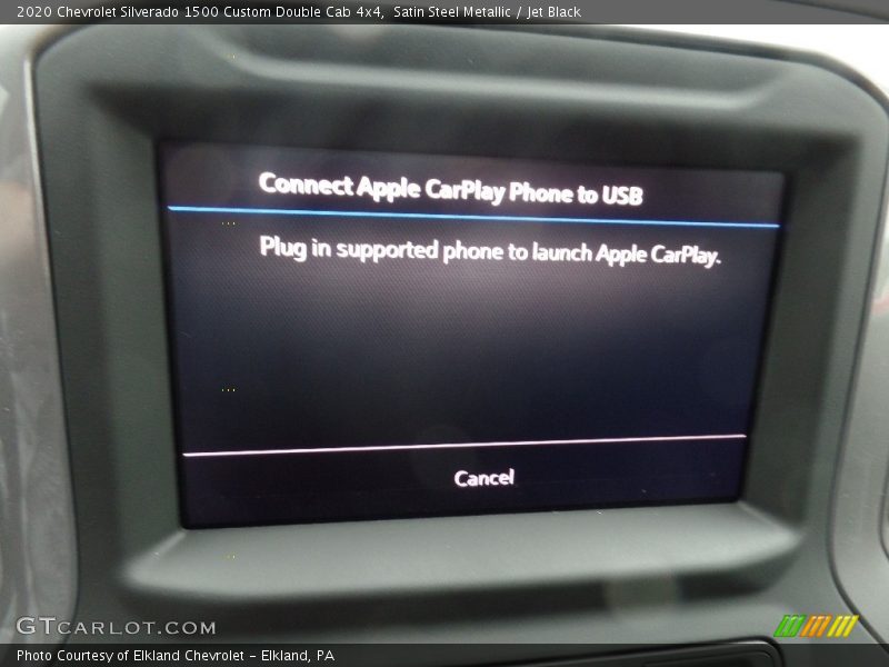 Satin Steel Metallic / Jet Black 2020 Chevrolet Silverado 1500 Custom Double Cab 4x4