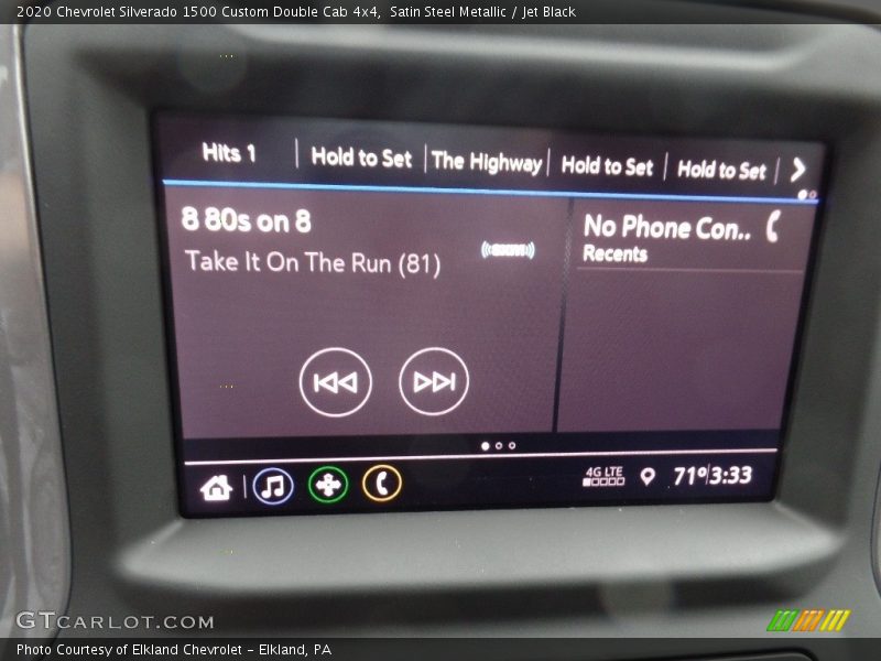 Satin Steel Metallic / Jet Black 2020 Chevrolet Silverado 1500 Custom Double Cab 4x4