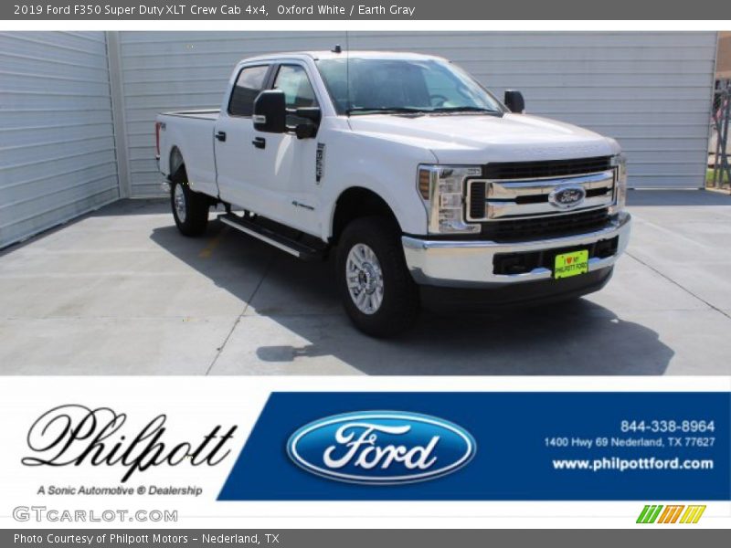 Oxford White / Earth Gray 2019 Ford F350 Super Duty XLT Crew Cab 4x4