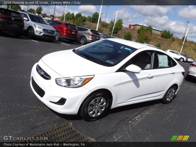 Century White / Gray 2016 Hyundai Accent SE Sedan