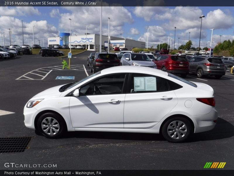 Century White / Gray 2016 Hyundai Accent SE Sedan