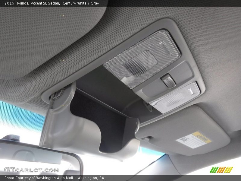 Century White / Gray 2016 Hyundai Accent SE Sedan