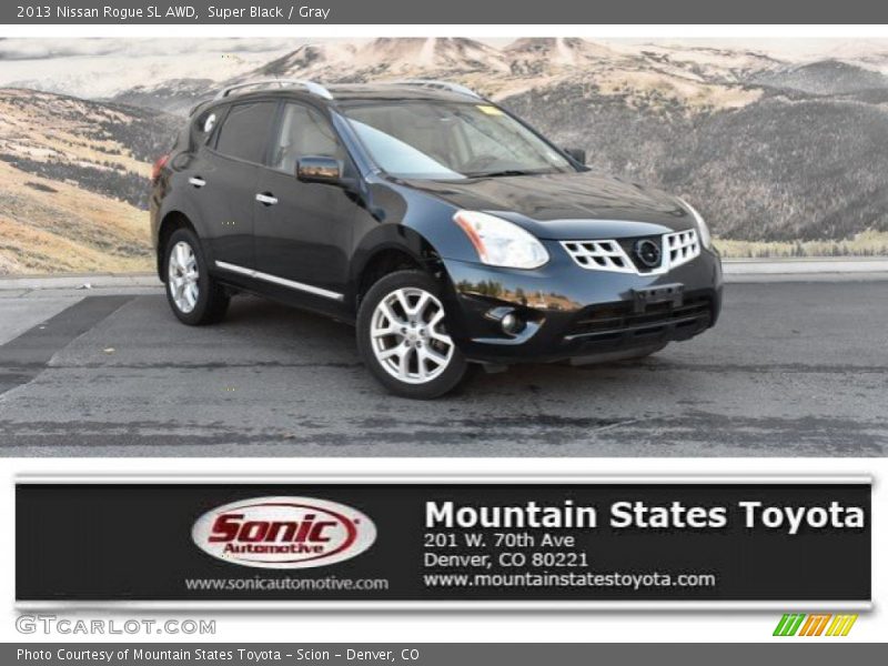 Super Black / Gray 2013 Nissan Rogue SL AWD