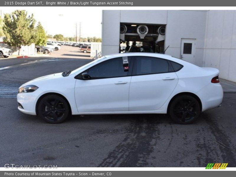 Bright White / Black/Light Tungsten Accent Stitching 2015 Dodge Dart SXT