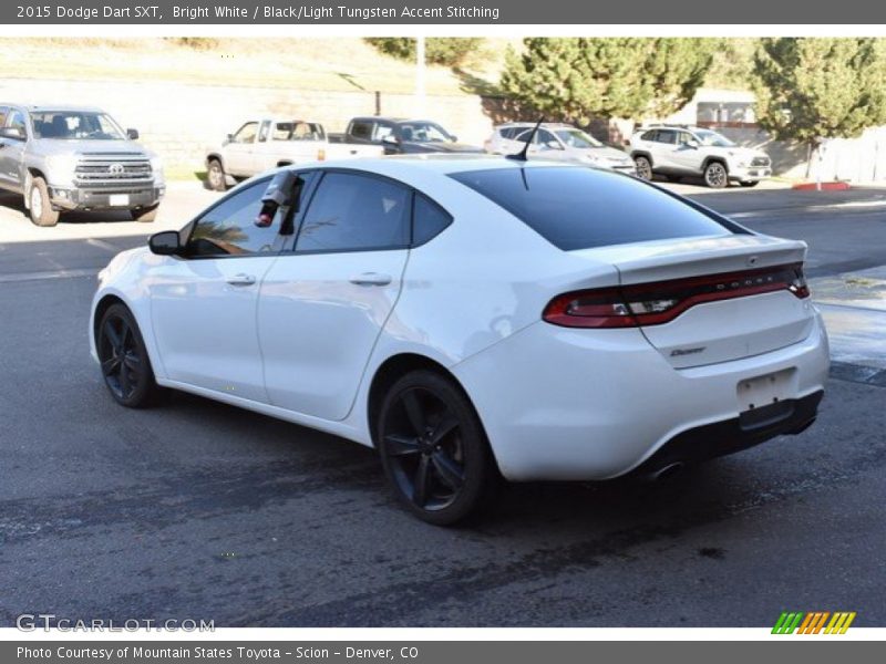 Bright White / Black/Light Tungsten Accent Stitching 2015 Dodge Dart SXT