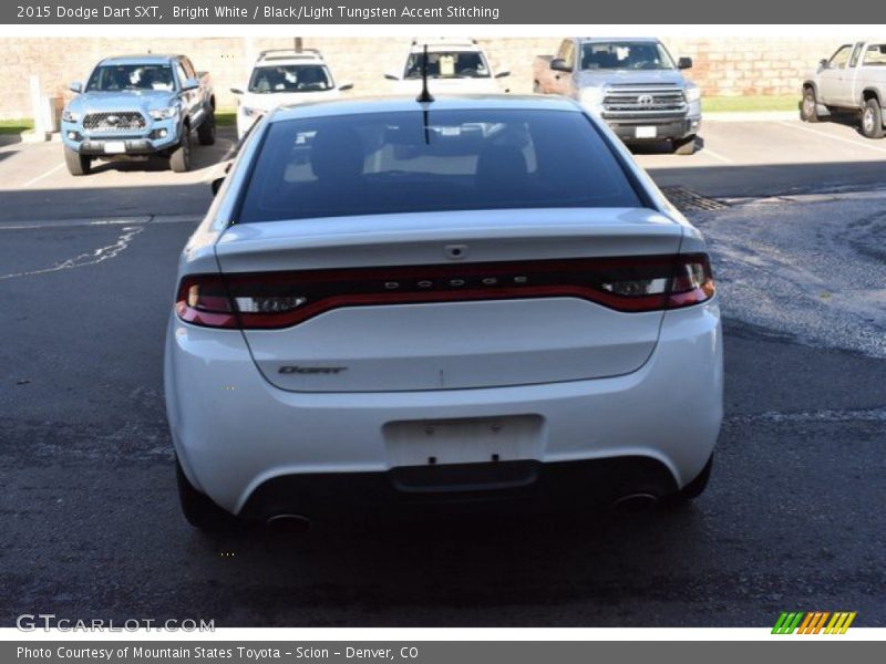 Bright White / Black/Light Tungsten Accent Stitching 2015 Dodge Dart SXT