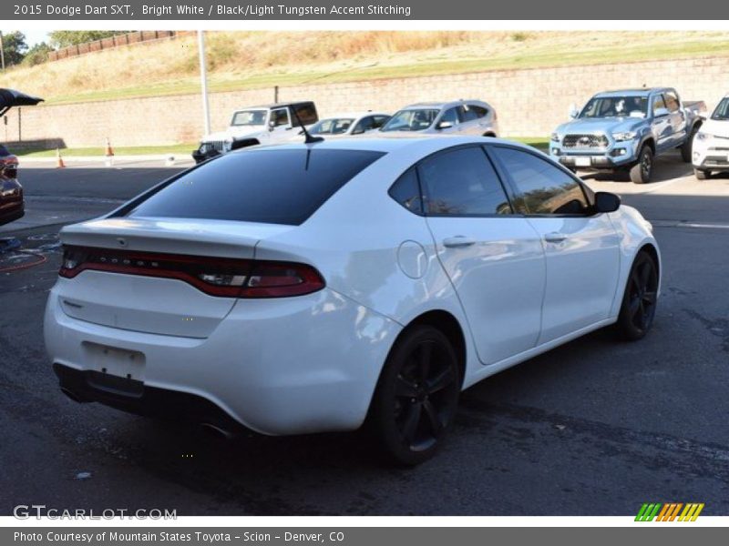 Bright White / Black/Light Tungsten Accent Stitching 2015 Dodge Dart SXT