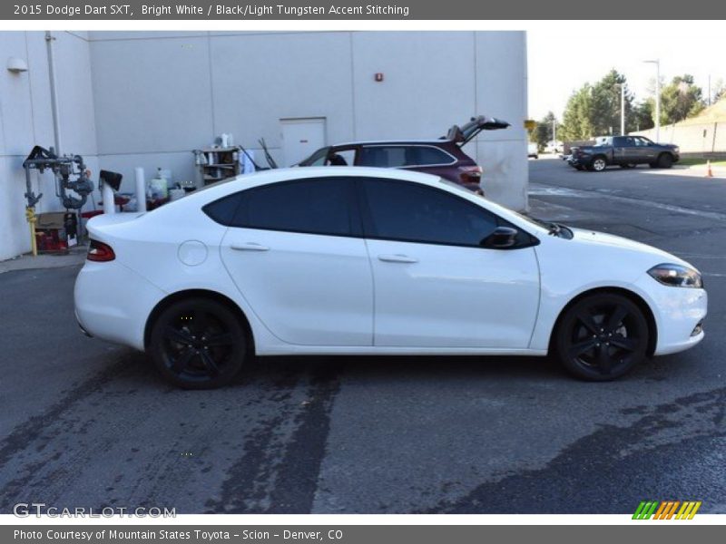 Bright White / Black/Light Tungsten Accent Stitching 2015 Dodge Dart SXT