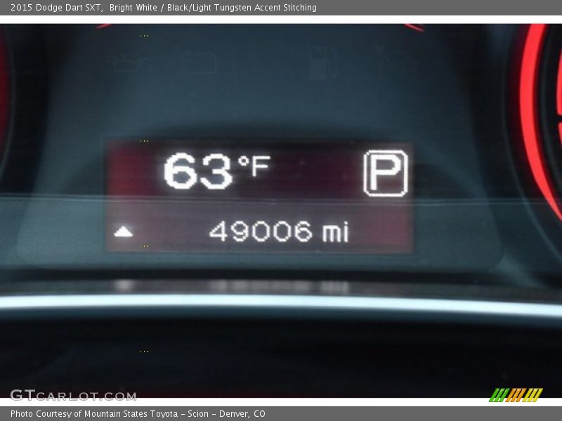 Bright White / Black/Light Tungsten Accent Stitching 2015 Dodge Dart SXT