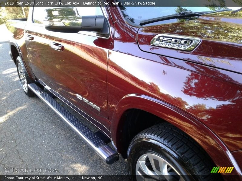 Delmonico Red Pearl / Black/New Saddle 2019 Ram 1500 Long Horn Crew Cab 4x4