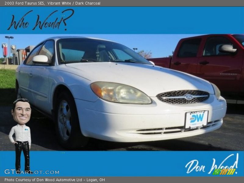 Vibrant White / Dark Charcoal 2003 Ford Taurus SES