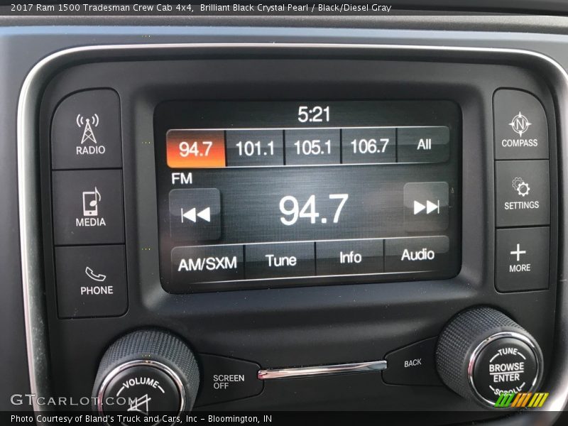 Brilliant Black Crystal Pearl / Black/Diesel Gray 2017 Ram 1500 Tradesman Crew Cab 4x4