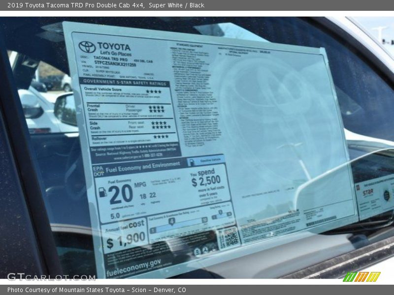 Super White / Black 2019 Toyota Tacoma TRD Pro Double Cab 4x4