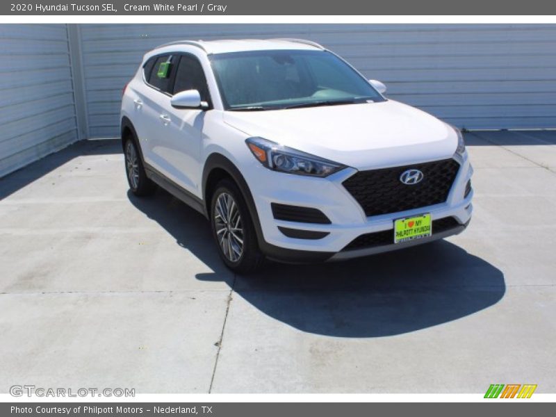 Cream White Pearl / Gray 2020 Hyundai Tucson SEL
