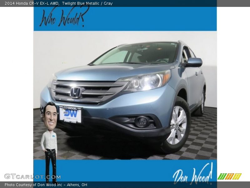 Twilight Blue Metallic / Gray 2014 Honda CR-V EX-L AWD