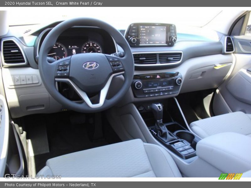 Cream White Pearl / Gray 2020 Hyundai Tucson SEL