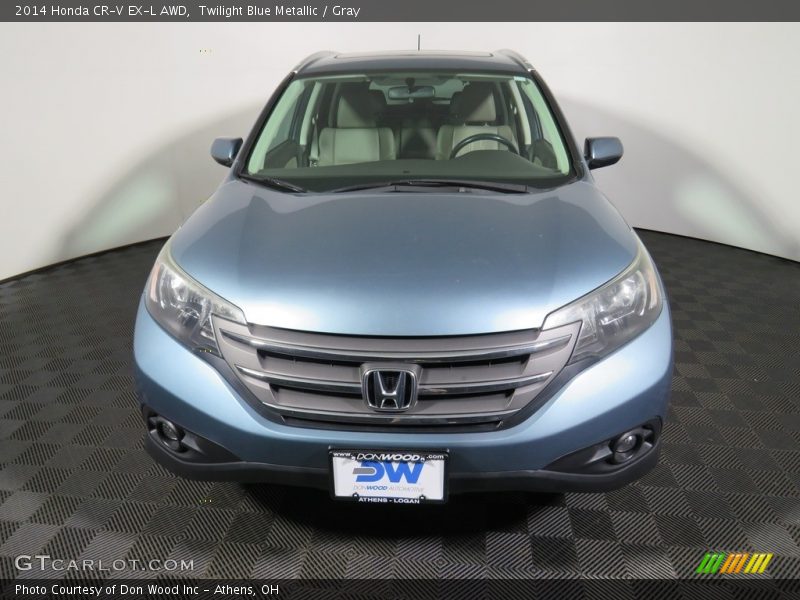 Twilight Blue Metallic / Gray 2014 Honda CR-V EX-L AWD