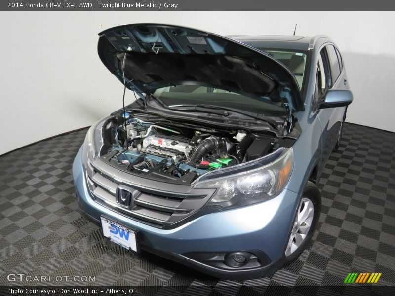 Twilight Blue Metallic / Gray 2014 Honda CR-V EX-L AWD