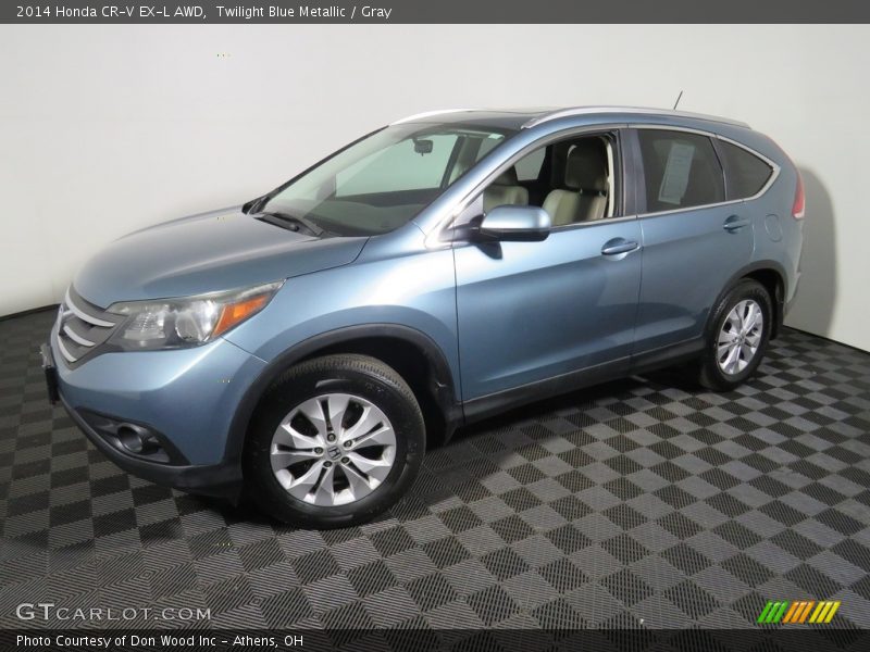 Twilight Blue Metallic / Gray 2014 Honda CR-V EX-L AWD