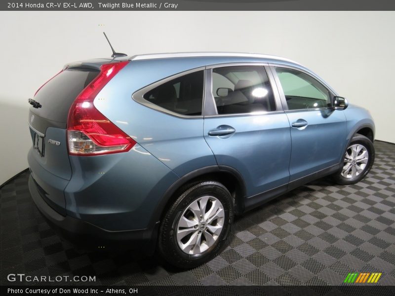 Twilight Blue Metallic / Gray 2014 Honda CR-V EX-L AWD