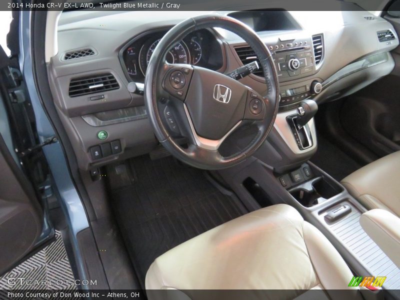 Twilight Blue Metallic / Gray 2014 Honda CR-V EX-L AWD
