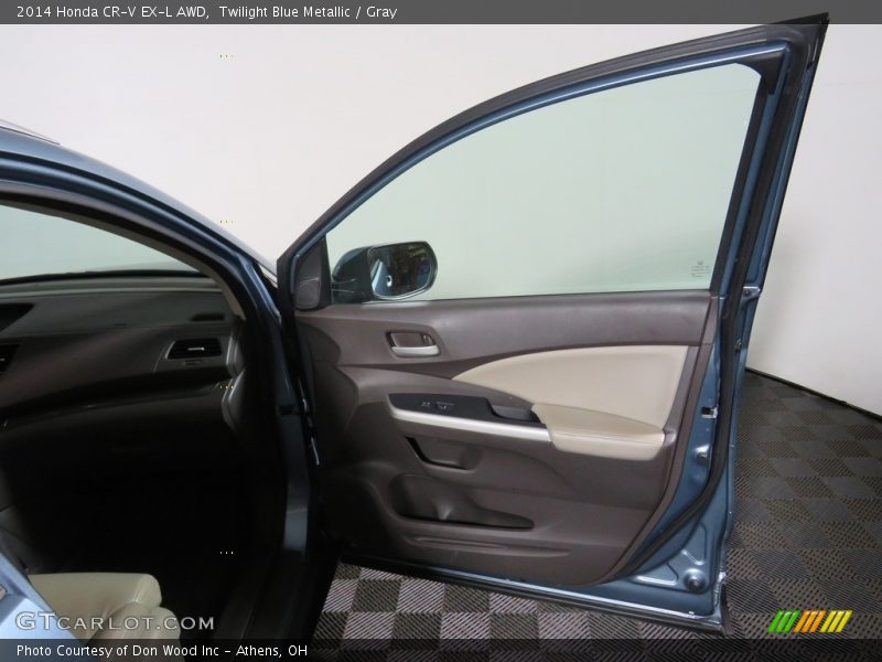 Twilight Blue Metallic / Gray 2014 Honda CR-V EX-L AWD