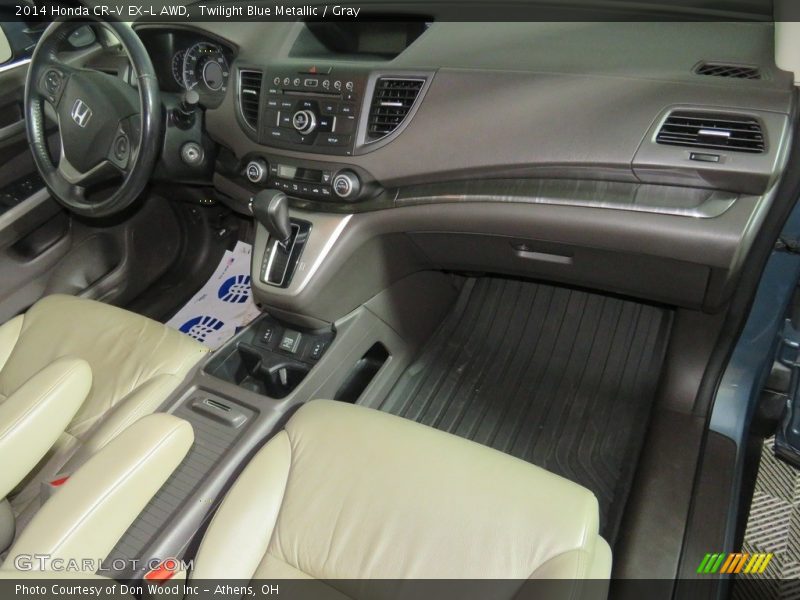 Twilight Blue Metallic / Gray 2014 Honda CR-V EX-L AWD
