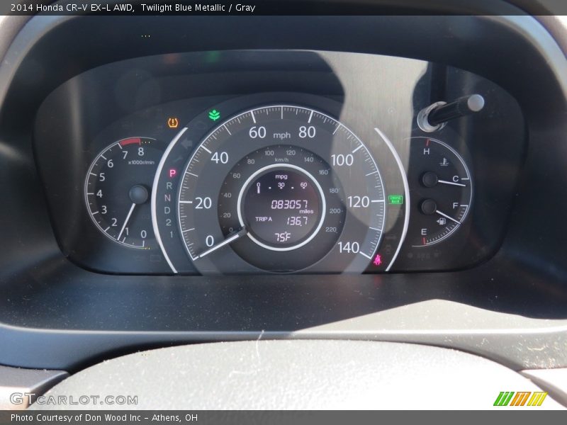 Twilight Blue Metallic / Gray 2014 Honda CR-V EX-L AWD