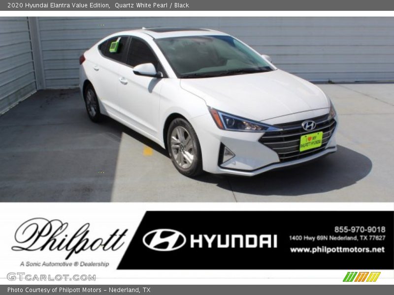 Quartz White Pearl / Black 2020 Hyundai Elantra Value Edition